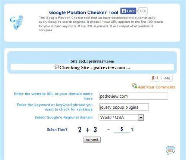 Free Search Engine Position Checker Tool For Google UK