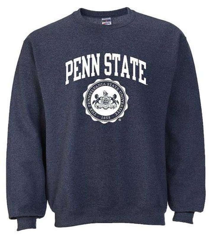 Penn State Crew Neck Sweatshirt Arching Over Lion Navy State